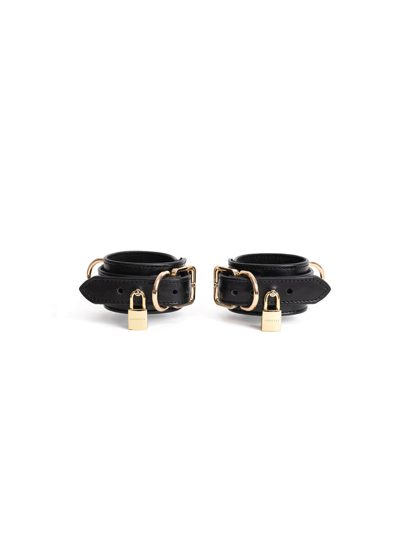 Estrid Leather Hand Cuffs in Burgundy