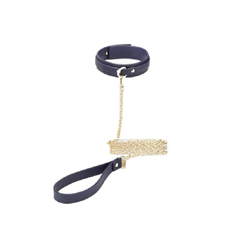 Faux Navy Leash and Collar